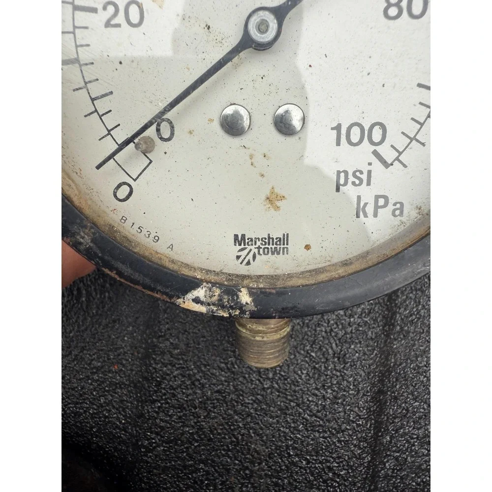 Marshalltown 0–100 PSI kPa Pressure‎ Gauge Industrial Tool Vintage Black Case